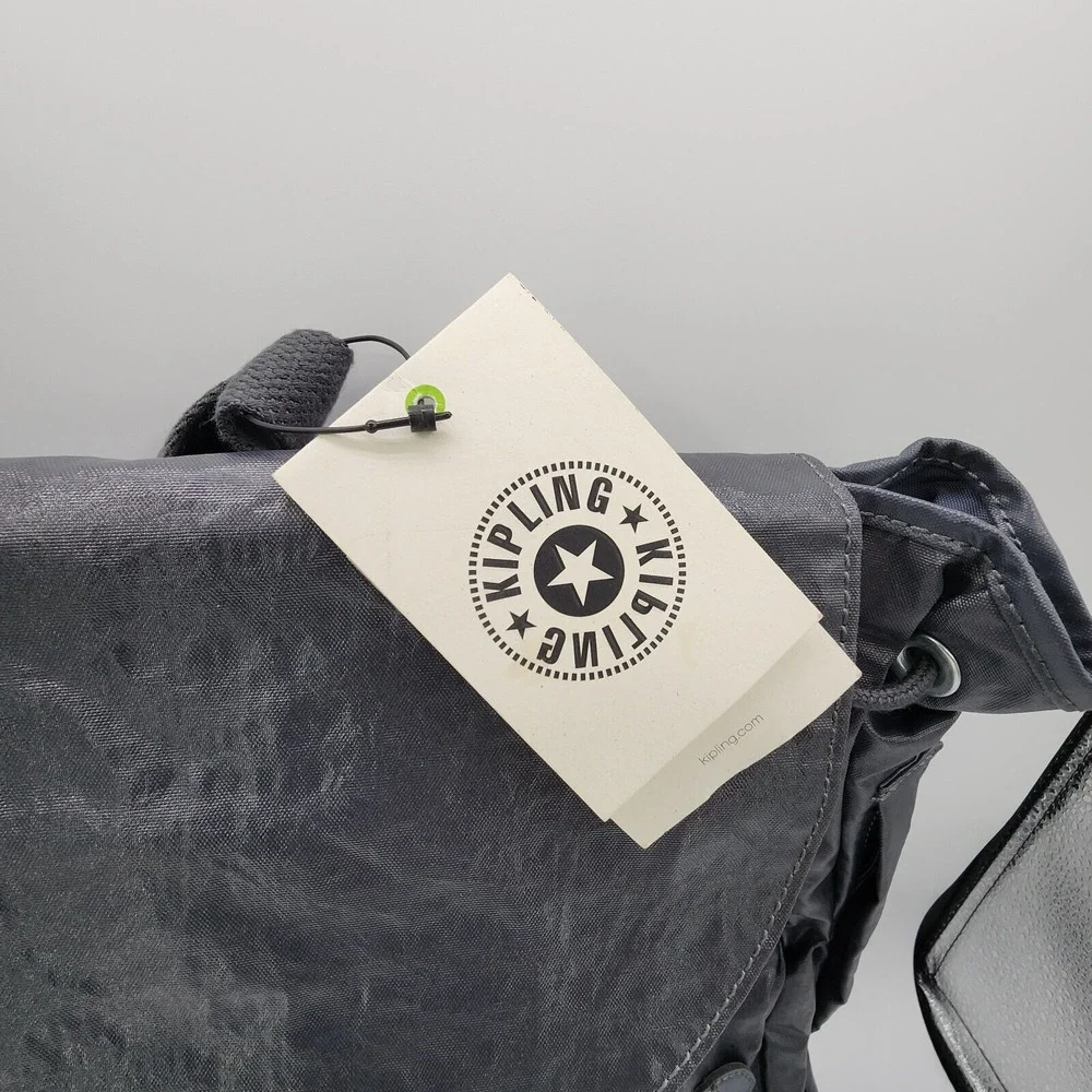 Kipling Black Lightweight Nylon Flap Backpack~NWT